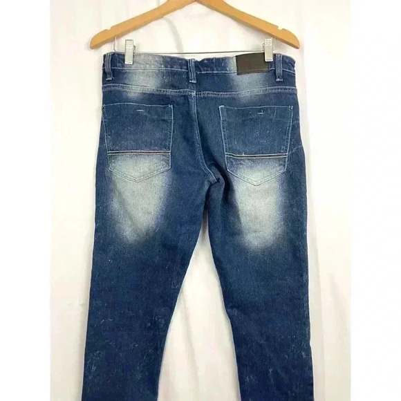 Southpole Blue Skinny Jeans Denim Moto Biker Stretch 32x32 Mens - Picture 8 of 11